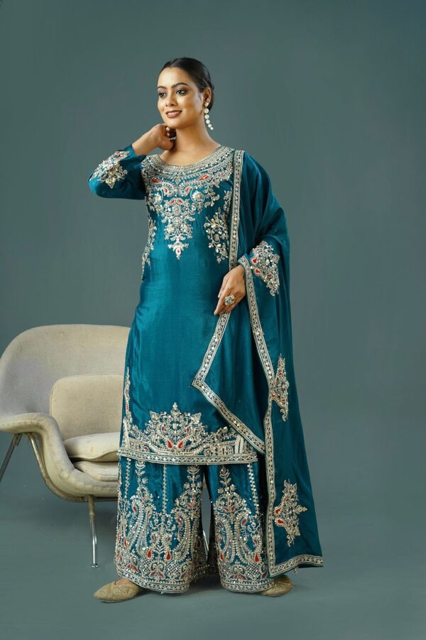 Luxury Sequin Work Chinnon Sharara Set – XL & XXL