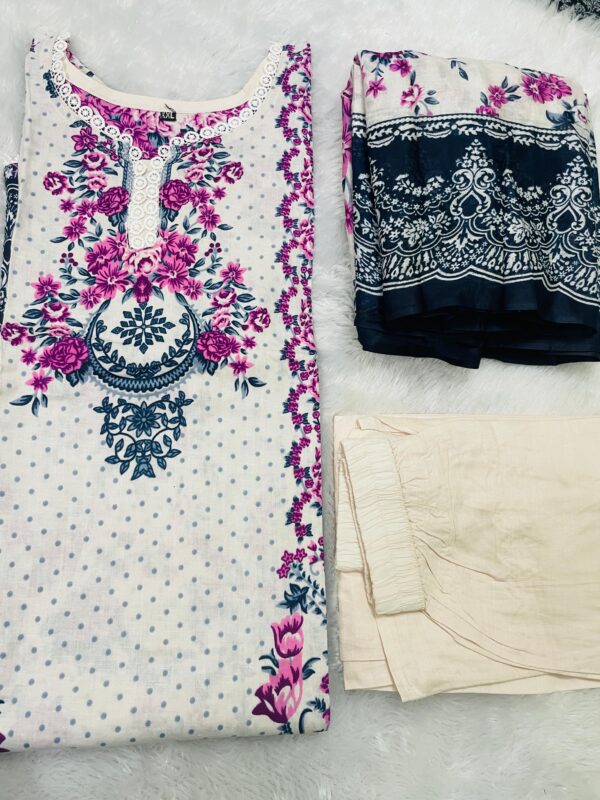 Ready-to-Wear Karachi Cotton Suit with Digital Print Dupatta – Perfect for Daily Wear