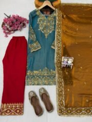 ✨ Frendy Silk Embroidered Readymade Suit Set ✨ - Image 6