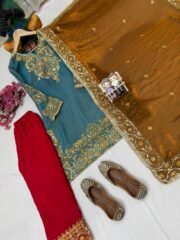 ✨ Frendy Silk Embroidered Readymade Suit Set ✨ - Image 3