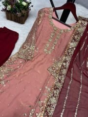 ✨ New Jimmy Choo Pakistani Suit Set with Contrast Plazo & Dupatta Work | L–XXL ✨ - Image 8