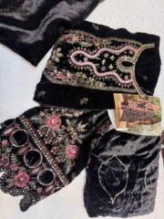 ✨ Unstitched Premium Velvet Cutwork Suit with Handwork, Shawl & Trouser | Winter Special ✨ - Image 4