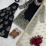 ✨ Pakistani Georgette Embroidered Garara Set ✨