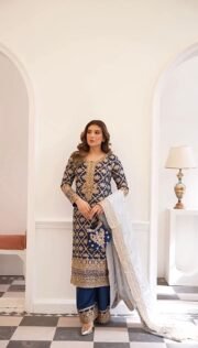 Heavy Faux Georgette Embroidered Suit Set with Jimmy Choo Dupatta – Fully Stitched Ready to Wear - Image 2