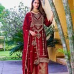 Pure Makhmal Viscose Velvet Unstitched Suit Set with Banarasi Brocade Bottom