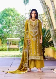 Pure Makhmal Viscose Velvet Unstitched Suit Set with Banarasi Brocade Bottom - Image 6