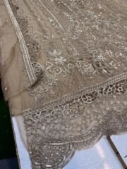 Unstitched Organza Pakistani Suit with Handwork & Cutwork + Original Crepe Trouser Set - Image 4