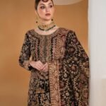 Dure Shehwaar Inspired Heavy Faux Georgette Embroidered Outfit with Palazzo & Dupatta