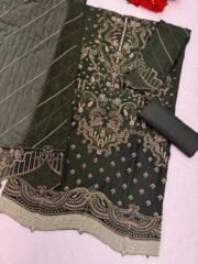 Goncha Pakistani Unstitched Suit in Rangoli Crush with 3mm Sequence & Khatli Work