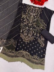 Goncha Pakistani Unstitched Suit in Rangoli Crush with 3mm Sequence & Khatli Work - Image 4