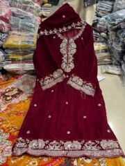 Premium Handwork Velvet 9000 Readymade Suit Set with Embroidery & Bits Work - Image 3