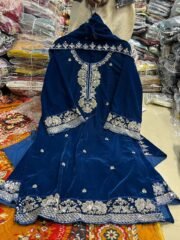 Premium Handwork Velvet 9000 Readymade Suit Set with Embroidery & Bits Work