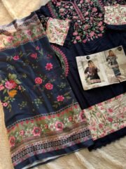 Hania Aamir Inspired Rayon Embroidered Cord Set with Palazzo & Muslin Printed Dupatta - Image 5