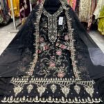 Maria.B Inspired Unstitched Chiffon Suit with Heavy Embroidery & Handwork Dupatta Set