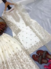 Fendy Jimmy Fabric Designer Outfit with Heavy Embroidery & Flapper Style Bottom (Free Shipping) - Image 3