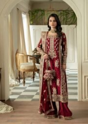 Heavy Faux Georgette Pakistani Style Suit Set with Thread, Sequence & Pearl Work – Front & Back Work - Image 11
