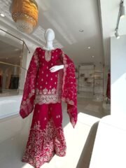 Pure GMY Silk Heavy Embroidered Suit Set with Palazzo & Cutwork Dupatta – Ready to Wear - Image 7