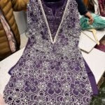 Original Chiffli Chikan Pakistani Suit with Farshi Shalwar & Organza Dupatta – Ready to Wear