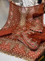 100% Original MARIA.B Pakistani Chiffon Suit with Full Handwork – Luxury Premium Collection - Image 2