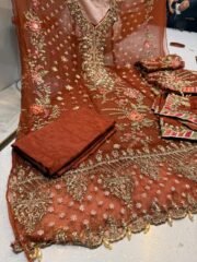 100% Original MARIA.B Pakistani Chiffon Suit with Full Handwork – Luxury Premium Collection - Image 4