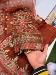 100% Original MARIA.B Pakistani Chiffon Suit with Full Handwork – Luxury Premium Collection