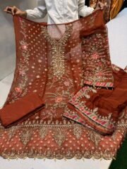 100% Original MARIA.B Pakistani Chiffon Suit with Full Handwork – Luxury Premium Collection - Image 3