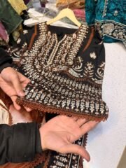 Rayon Self-Embroidered Suit Set with Chiffon Dupatta & 4-Side Lace Border – Ready to Wear - Image 4