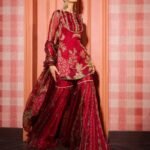 Soft Organza Mirror Work Sharara Suit Set with Sequence Embroidery – Ready to Wear (Free Shipping)