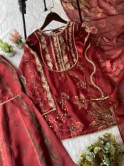 Soft Organza Mirror Work Sharara Suit Set with Sequence Embroidery – Ready to Wear (Free Shipping) - Image 2