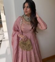 Heavy Chinon Silk Gown Lehenga Set with Embroidered Dupatta – Ready to Wear