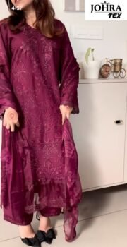 Rayon Cotton Embroidered Suit Set with Digital Print Muslin Dupatta – Daily Wear Collection - Image 2