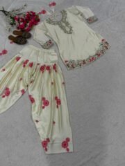 Heavy Japan Satin Farshi Salwar Suit Set with Embroidery & Organza Silk Dupatta – Ready to Wear (Free Shipping) - Image 4