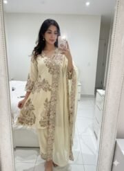 Fendy Fabric Embroidered Suit Set with Palazzo & Dupatta – Ready to Wear - Image 6