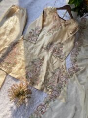 Fendy Fabric Embroidered Suit Set with Palazzo & Dupatta – Ready to Wear - Image 4