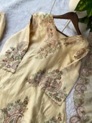 Fendy Fabric Embroidered Suit Set with Palazzo & Dupatta – Ready to Wear - Image 3