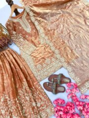 Pure GMY Silk Heavy Embroidered Suit Set with Palazzo & Cutwork Dupatta – Ready to Wear - Image 9