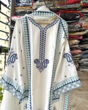 Eid Elegance Rayon Embroidered Suit Set with Bell Sleeves & Chiffon Dupatta – Ready to Wear - Image 7