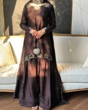 Eid Elegance Rayon Embroidered Suit Set with Bell Sleeves & Chiffon Dupatta – Ready to Wear - Image 3