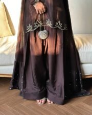 Eid Elegance Rayon Embroidered Suit Set with Bell Sleeves & Chiffon Dupatta – Ready to Wear - Image 2