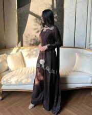 Eid Elegance Rayon Embroidered Suit Set with Bell Sleeves & Chiffon Dupatta – Ready to Wear - Image 4