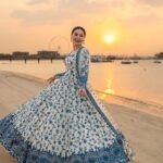 Heavy Embroidered Gown Set in Faux Georgette & Organza Silk with 3m Flair & Cutwork Dupatta – Ready to Wear