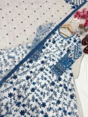 Heavy Embroidered Gown Set in Faux Georgette & Organza Silk with 3m Flair & Cutwork Dupatta – Ready to Wear - Image 2