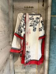 Elegance Malai Satin Digital Print Suit Set with Printed Chiffon Dupatta – Ready to Wear - Image 3