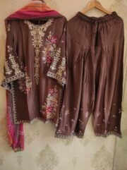 Viral Afghani Farshi Set in Pure Viscose Rayon with Heavy Embroidery & Muslin Dupatta – Ready to Wear - Image 3