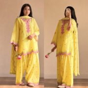 Designer Mal Chanderi Cotton Farshi Salwar Set with Multi-Needle Embroidery - Image 12