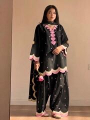 Designer Mal Chanderi Cotton Farshi Salwar Set with Multi-Needle Embroidery - Image 9