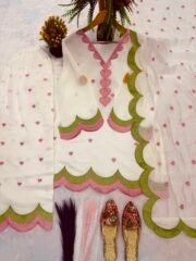 Designer Mal Chanderi Cotton Farshi Salwar Set with Multi-Needle Embroidery - Image 4